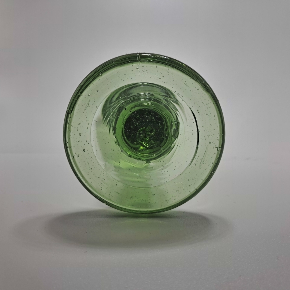Hand Blown 1959 Green Jamestown Glass Candle Holder - Picture 3 of 4
